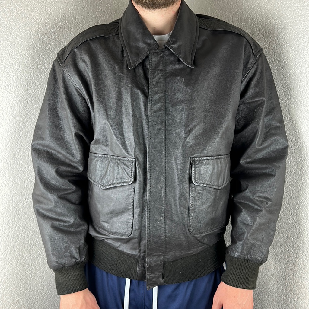 Flyers Leather Genuine Leather Heavy Duty Leather Jacket M